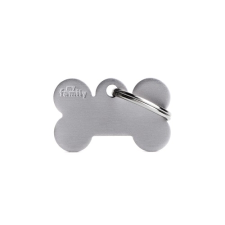 My Family ID Tag Basic collection Small Bone Grey in Aluminum