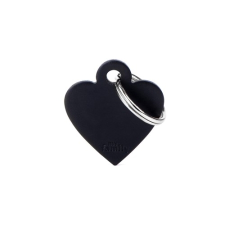 My Family ID Tag Basic collection Small Heart Black in Aluminum