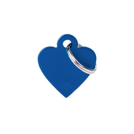 My Family ID Tag Basic collection Small Heart Blue in Aluminum