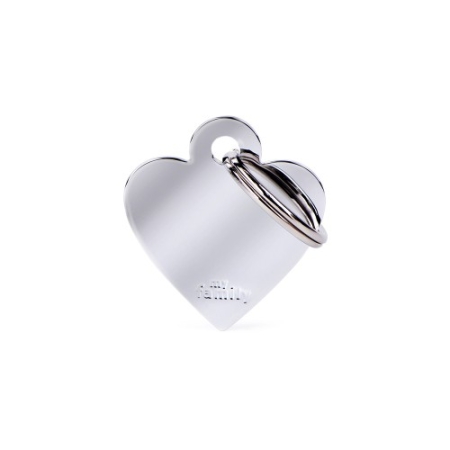 My Family ID Tag Basic collection Small Heart in Chrome Plated Brass