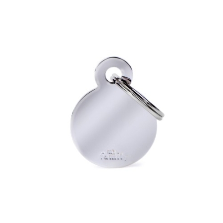 My Family ID Tag Basic collection Small Round in Chrome Plated Brass