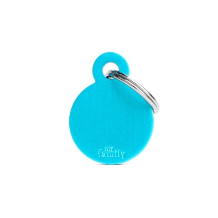 My Family ID Tag Basic collection Small Round Light Blue in Aluminum