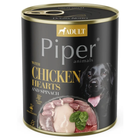 PIPER DOG WITH CHICKEN HEARTS AND SPINACH