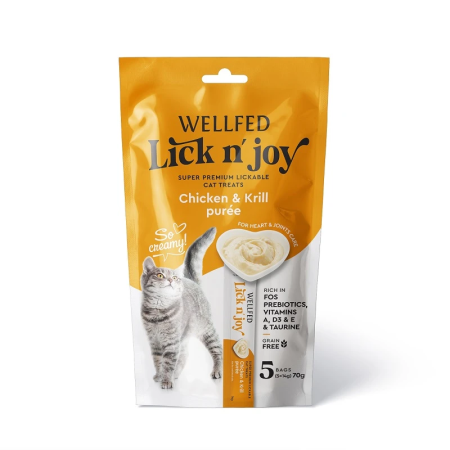 Wellfed Lick N Joy  chicken & griil   5x14gr