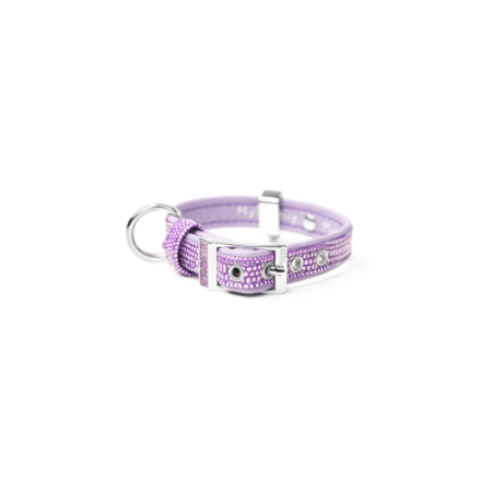 MyFamily Saint Tropez Dog Collar in Fine Crafted Lilac Leatherette