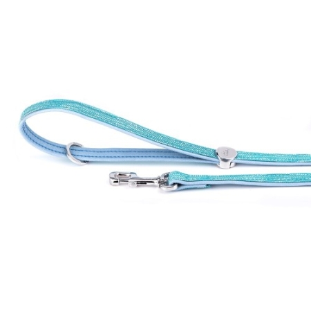 MyFamily Saint Tropez Dog Leash in Fine Crafted Turquoise Leatherette