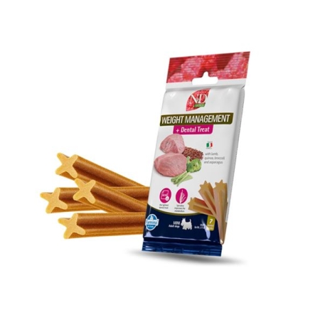 Farmina N&D Quinoa Mini Adult Dog Weight Management Treat with lamb,quinoa and asparagus 60 g / 7 dental treats