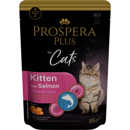 Prospera Plus Cat Kitten Salmon and Carrot Pouch
