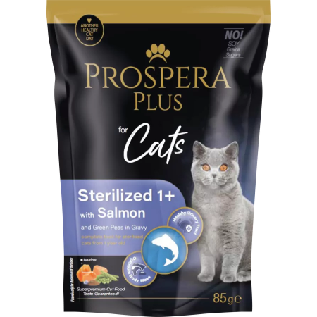 Prospera Plus Pouch Sterelized 1+, Salmon, Peas