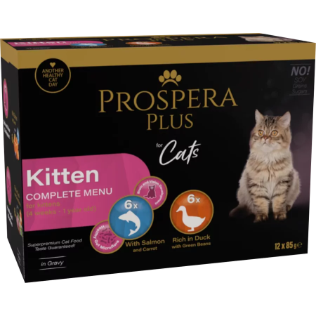 Prospera Plus Cat Kitten Multipack Pouches 12x85g