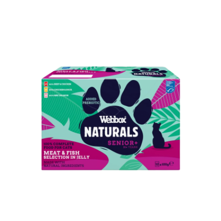 WEBBOX NATURAL CAT SENIOR 7+ MIX JELLY 12X100GR