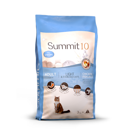 SUMMIT 10 LIGHT & STERILISED, CHICKEN, FISH & RICE 3 kg