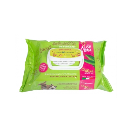 Pet Cleansing Wipes Aloe Vera and Talc