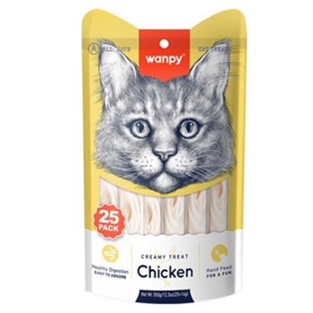 WANPY - POUCH CREAMY LICKABLES CHICKEN 350GR